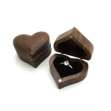 Load image into Gallery viewer, Heart Shaped Wooden Ring Box
