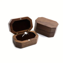 Load image into Gallery viewer, Vintage Shaped Wooden Ring Box
