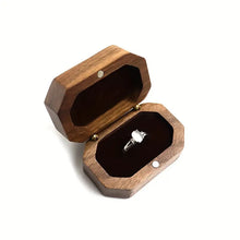 Load image into Gallery viewer, Vintage Shaped Wooden Ring Box
